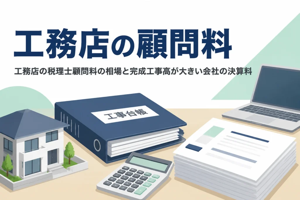 工務店の税理士顧問料の相場と完成工事高が大きい会社の決算料の目安を解説する記事のアイキャッチ