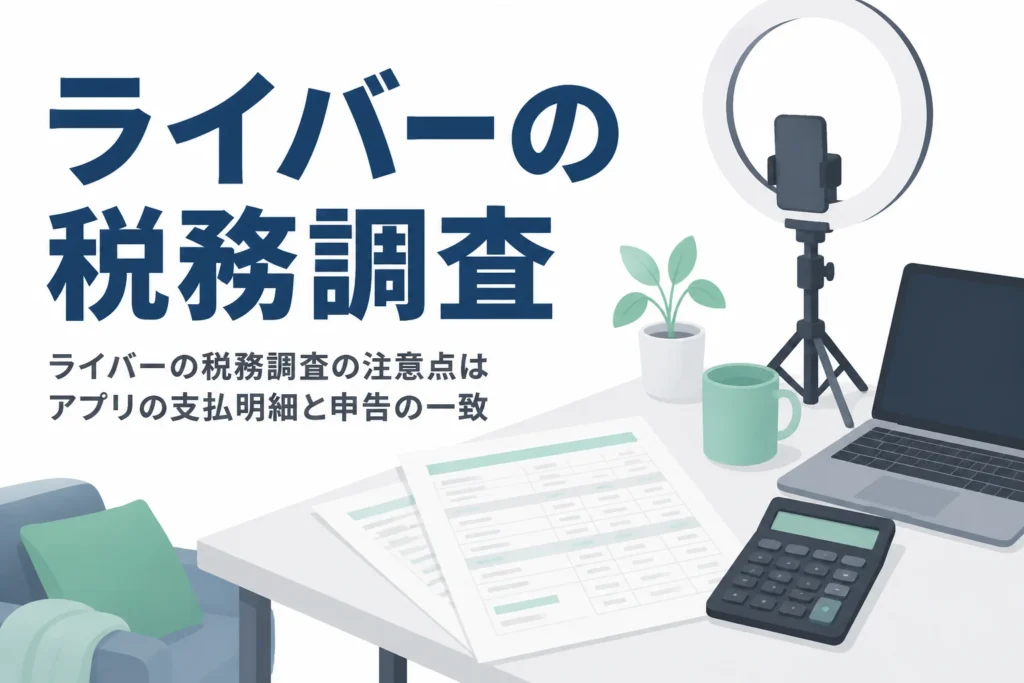 ライバーの税務調査で注意したいアプリ運営からの支払明細と申告漏れの防ぎ方を解説する記事のアイキャッチ
