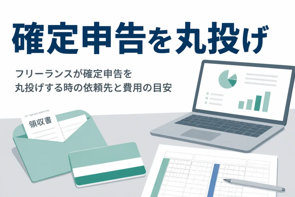 フリーランスが確定申告を税理士に丸投げする時の依頼先と費用の目安を解説する記事のアイキャッチ