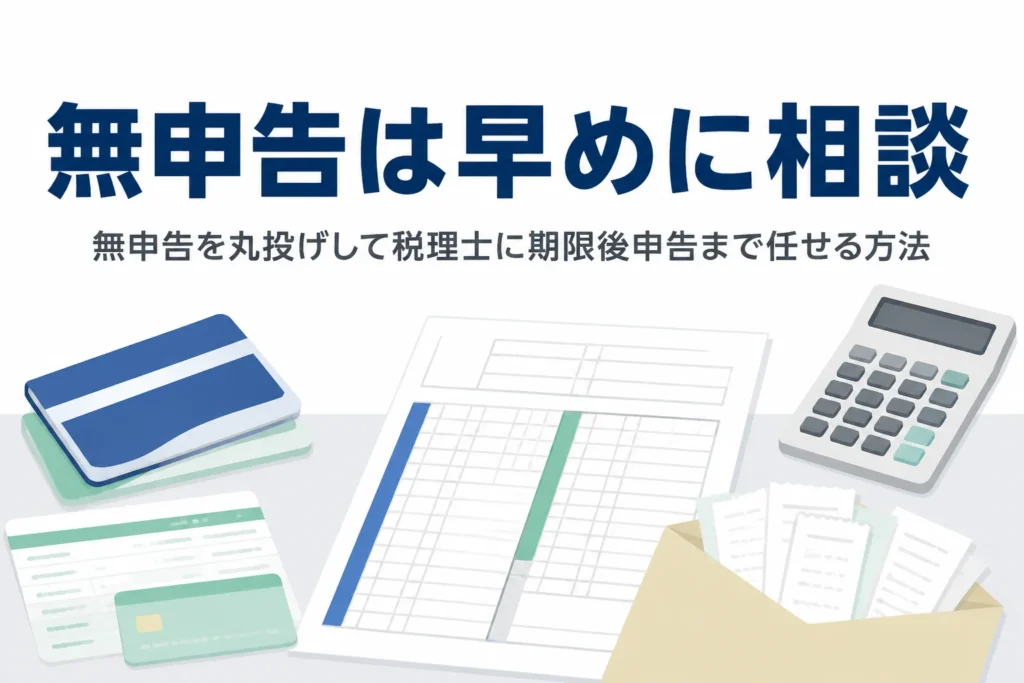 無申告を税理士に丸投げする手順と費用を解説する記事のアイキャッチ
