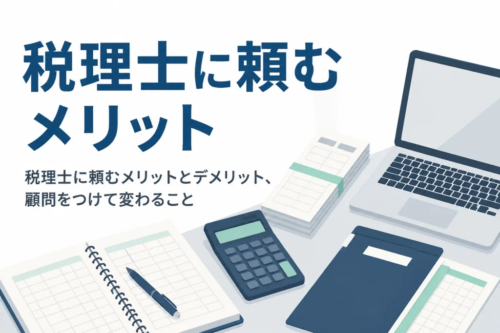 税理士に頼むメリットとデメリット、顧問をつけて変わることを解説する記事のアイキャッチ