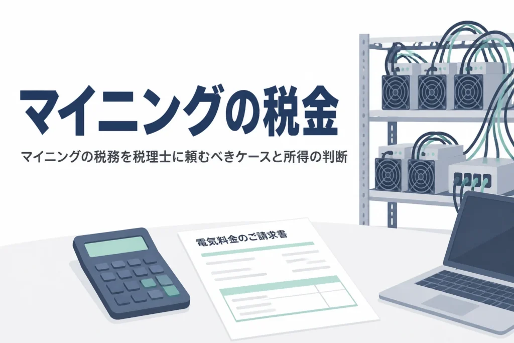 マイニング収益の税務と税理士に頼むべきケースを解説する記事のアイキャッチ