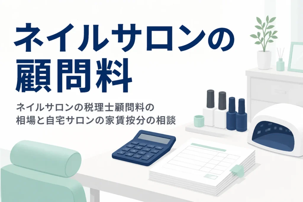ネイルサロンの税理士顧問料の相場と自宅サロンの家賃按分まで相談する費用を解説する記事のアイキャッチ