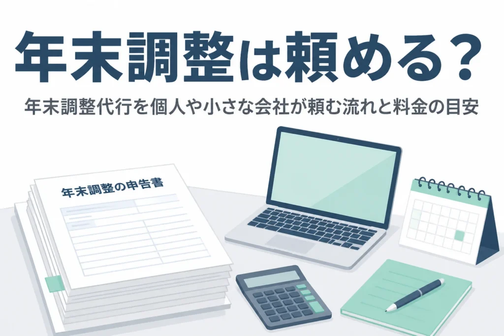年末調整代行を頼む流れと料金を解説する記事のアイキャッチ