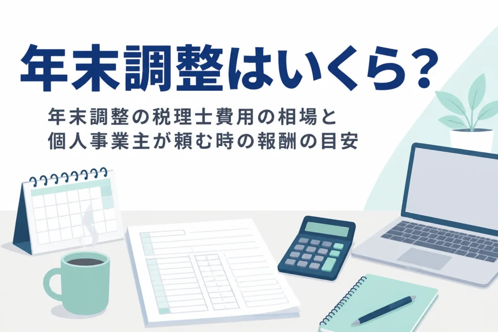 年末調整を税理士に頼む費用の相場と、個人事業主が頼む時の報酬の目安を解説する記事のアイキャッチ