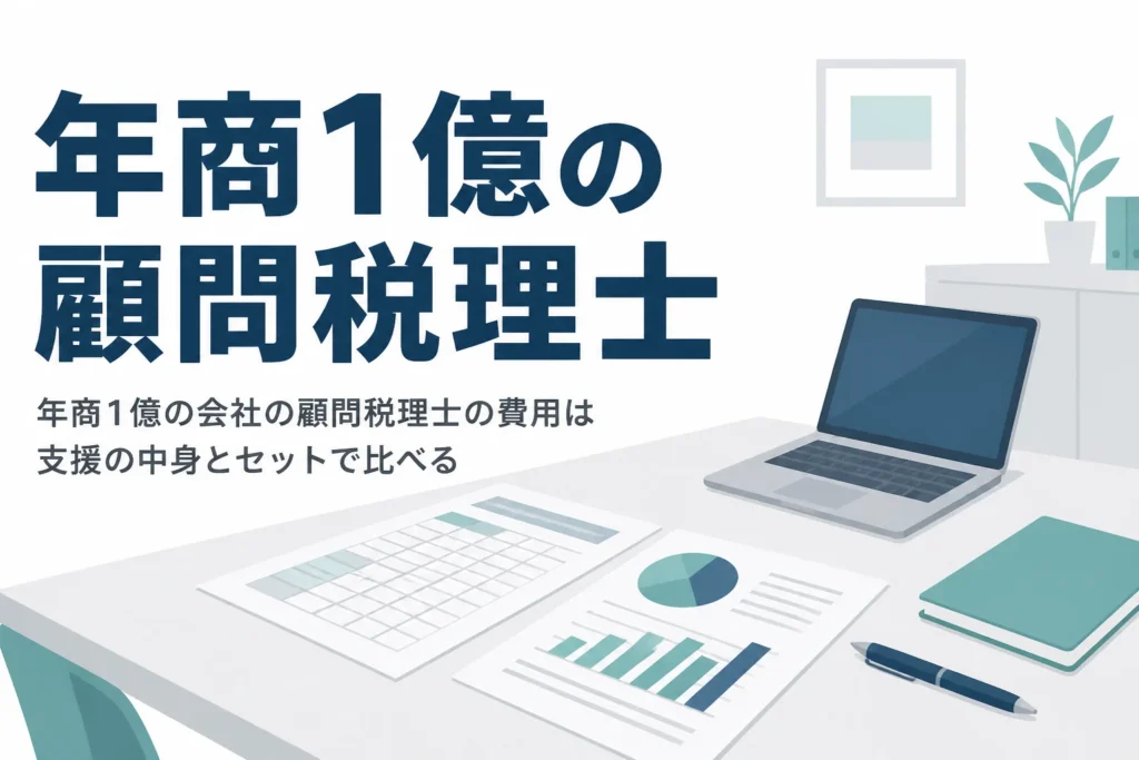 年商1億円前後の会社の顧問税理士の費用と求めたい支援の中身を解説する記事のアイキャッチ