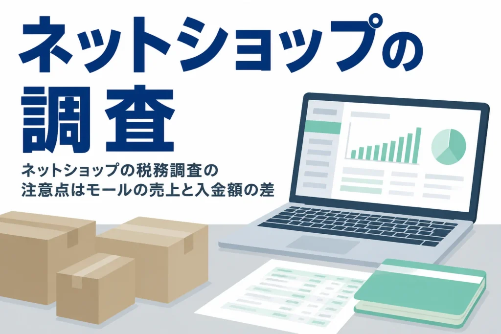 ネットショップの税務調査で注意したいモールの売上と入金額の差の説明を解説する記事のアイキャッチ