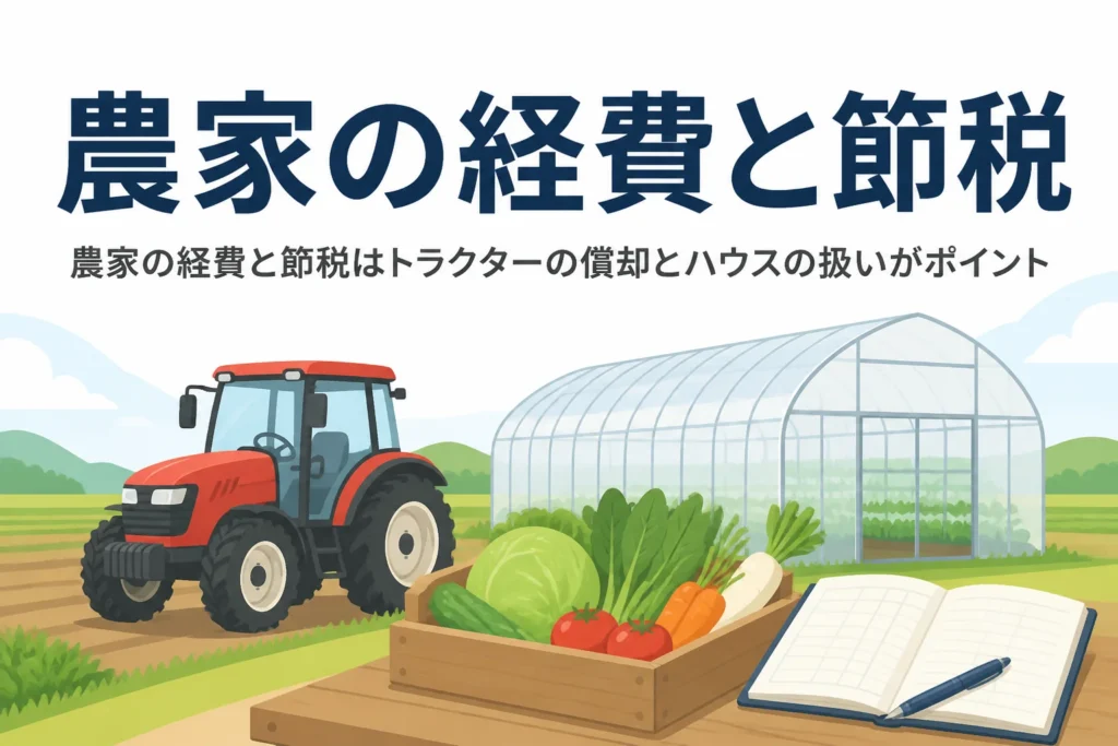 農家の経費と節税をトラクターの減価償却と農業用ハウスの扱いから解説する記事のアイキャッチ