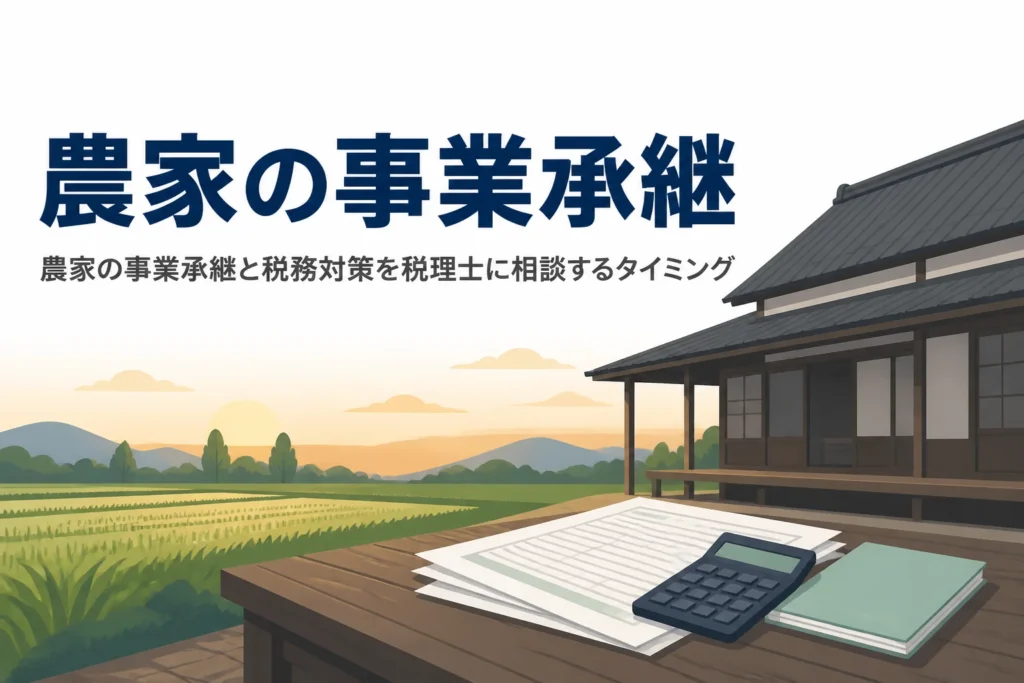 農家の事業承継と税務対策の相談タイミングを解説する記事のアイキャッチ