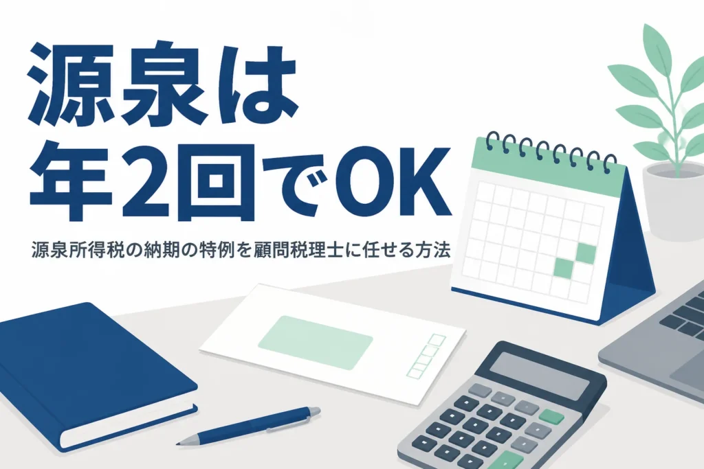 源泉所得税の納期の特例と顧問税理士に任せる納付を解説する記事のアイキャッチ