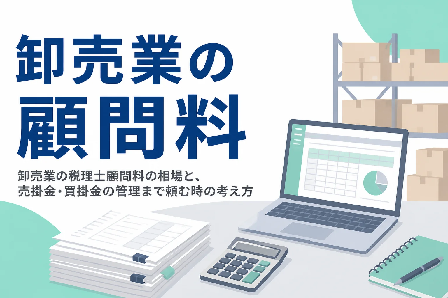 卸売業の税理士顧問料の相場と売掛金・買掛金の管理を頼む範囲を解説する記事のアイキャッチ