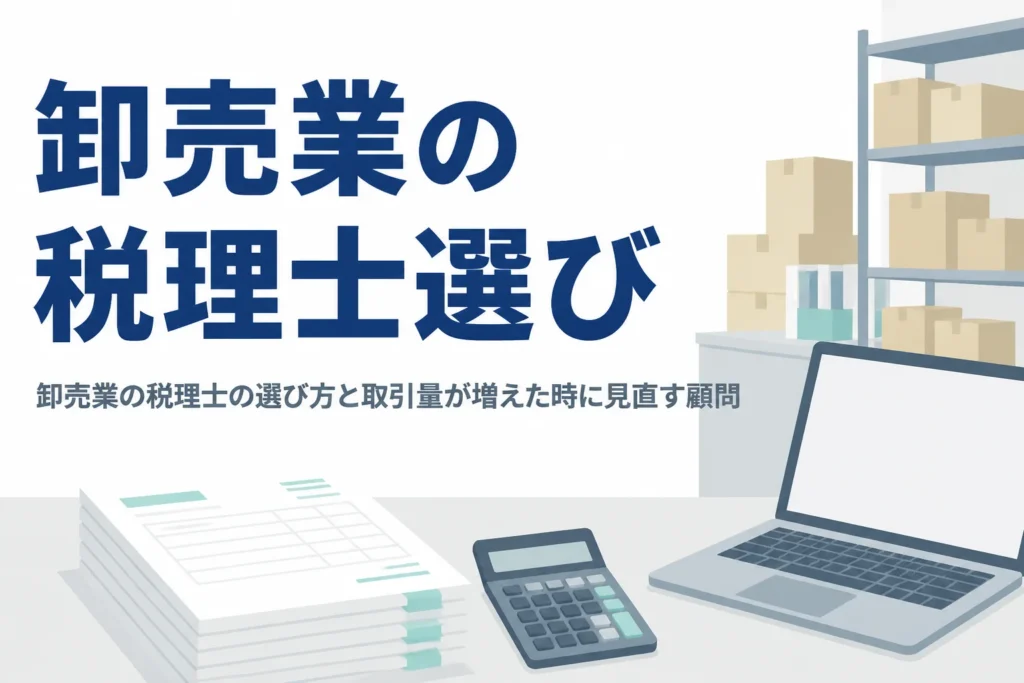 卸売業の税理士の選び方と顧問を見直す条件を解説する記事のアイキャッチ
