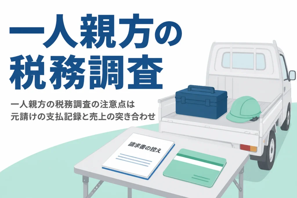 一人親方の税務調査で注意したい元請けの支払記録と売上の突き合わせを解説する記事のアイキャッチ