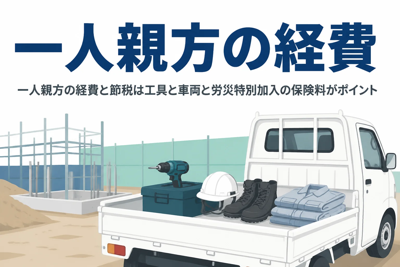 一人親方の経費と節税を工具や車両、作業着、労災特別加入の保険料から解説する記事のアイキャッチ