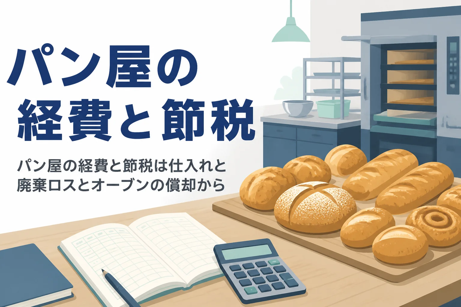 パン屋の経費と節税を仕入れ、廃棄ロス、オーブンの減価償却から解説する記事のアイキャッチ