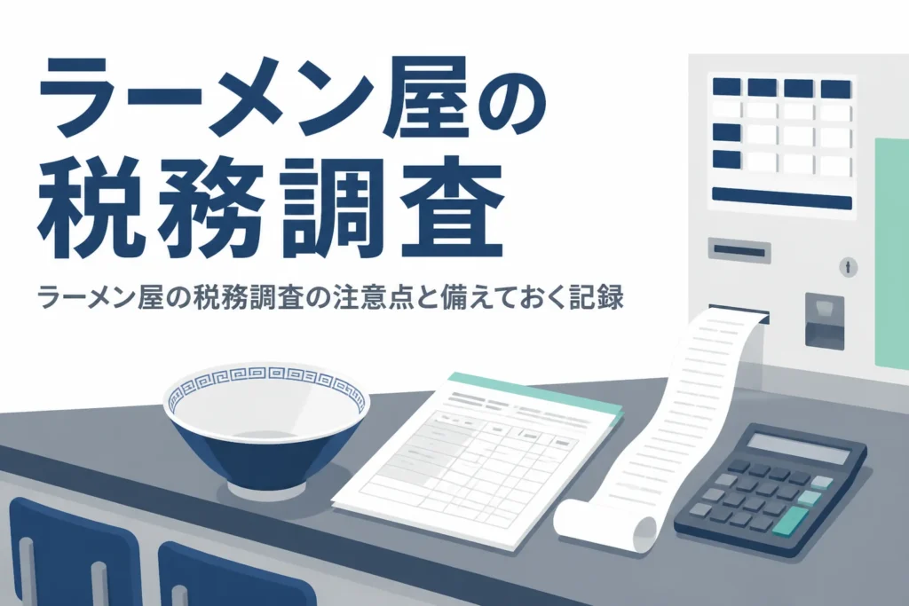 ラーメン屋の税務調査の注意点と、券売機と仕入れの記録の備え方を解説する記事のアイキャッチ