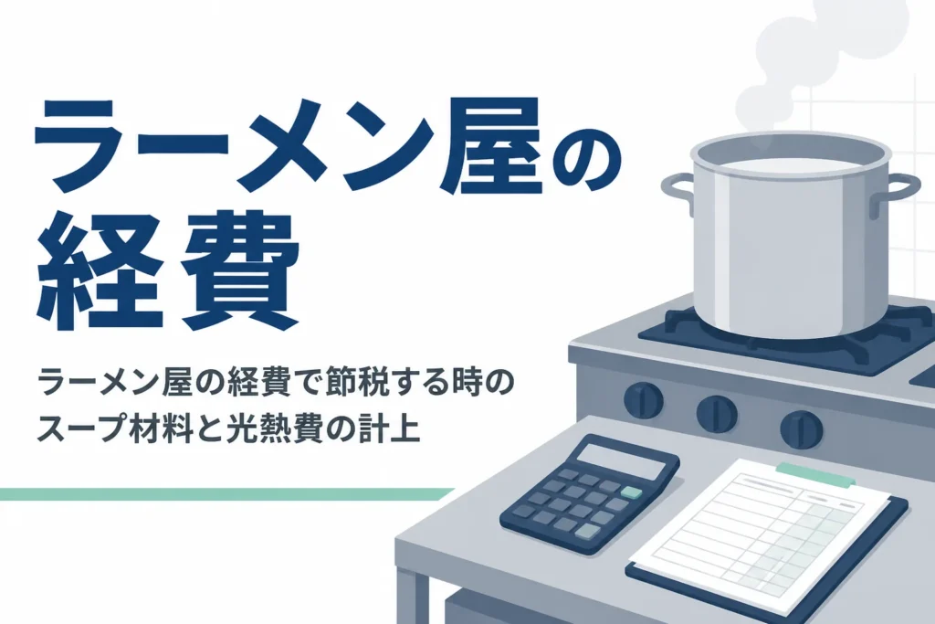 ラーメン屋の経費で節税する時のスープ材料の原価と光熱費の計上のコツを解説する記事のアイキャッチ