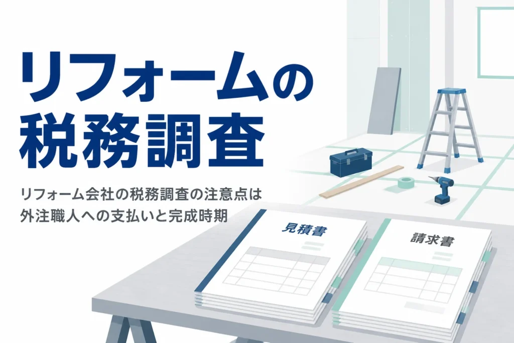 リフォーム会社の税務調査で注意したい外注職人への支払いと工事の完成時期を解説する記事のアイキャッチ