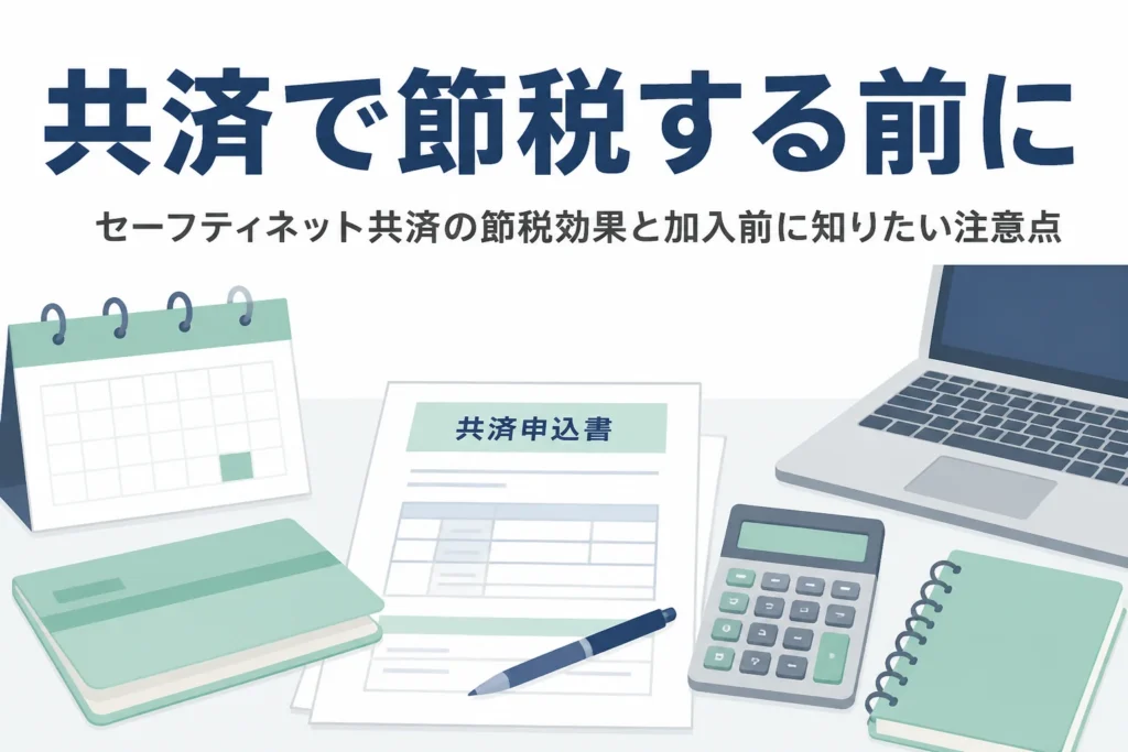 セーフティネット共済の節税効果と、加入前に税理士へ相談したい目安を解説する記事のアイキャッチ