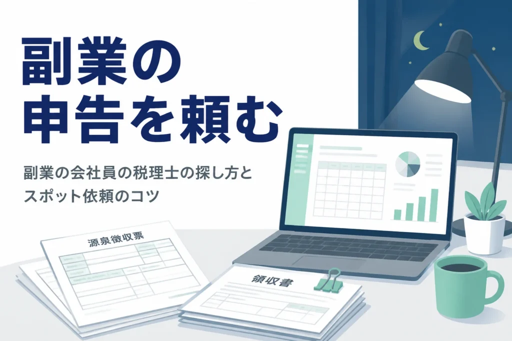 副業をしている会社員が、確定申告だけを受けてくれる税理士を探すコツを解説する記事のアイキャッチ