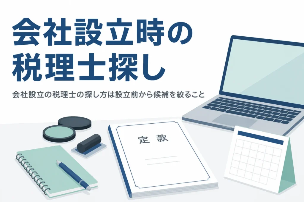 会社設立時に税理士を探して設立後すぐに顧問をつける手順を解説する記事のアイキャッチ