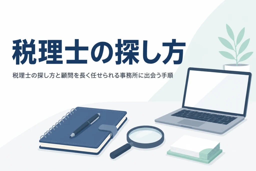 税理士の探し方と顧問契約までの手順を解説する記事のアイキャッチ
