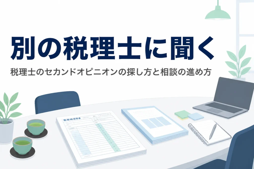 今の顧問税理士に不安がある時に、別の税理士にセカンドオピニオンを求める方法を解説する記事のアイキャッチ