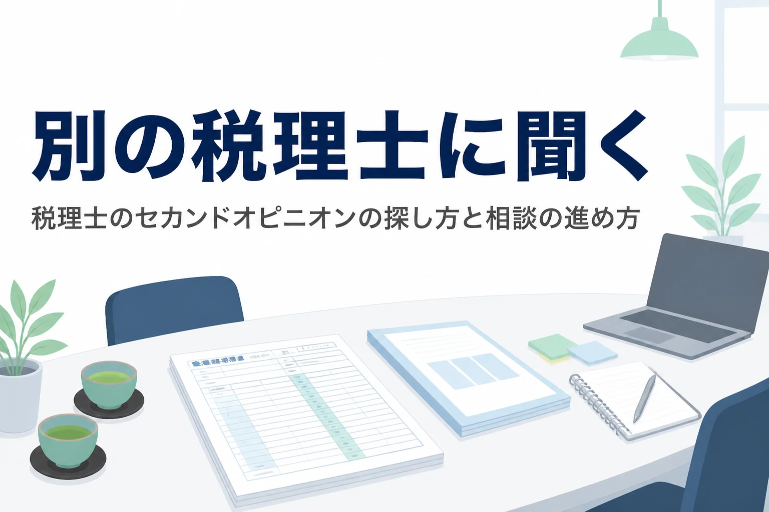 今の顧問税理士に不安がある時に、別の税理士にセカンドオピニオンを求める方法を解説する記事のアイキャッチ