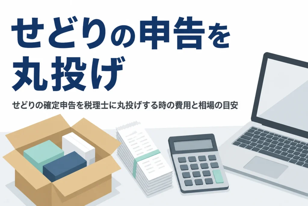 せどりの確定申告を税理士に丸投げする費用の目安を解説する記事のアイキャッチ
