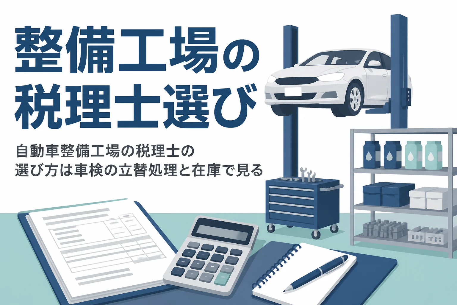 自動車整備工場の税理士の選び方を解説する記事のアイキャッチ