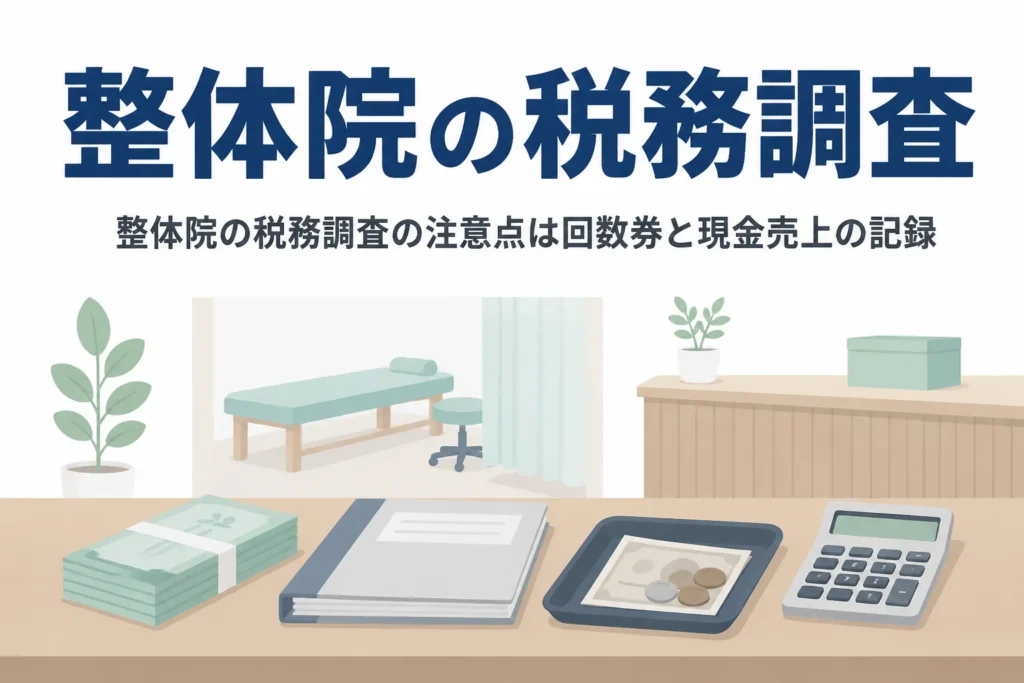 整体院の税務調査で注意したい回数券・現金払いの売上と施術記録の照合を解説する記事のアイキャッチ