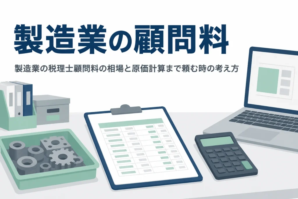 製造業の税理士顧問料の相場と原価計算まで頼む時の考え方を解説する記事のアイキャッチ