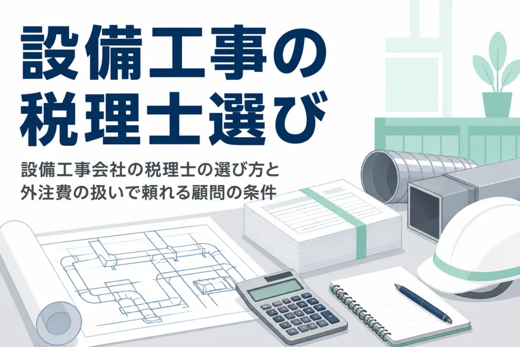 設備工事会社の税理士の選び方と外注費の扱いで頼れる顧問の条件を解説する記事のアイキャッチ