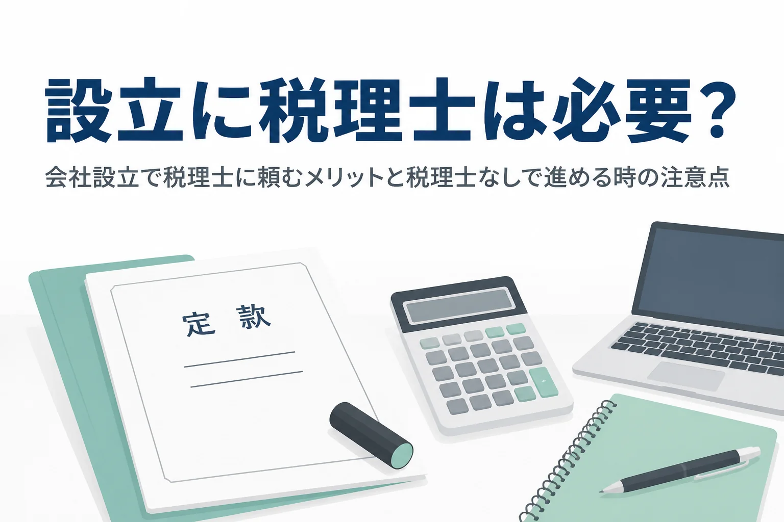 会社設立で税理士に頼むメリットと税理士なしで設立する場合を解説する記事のアイキャッチ