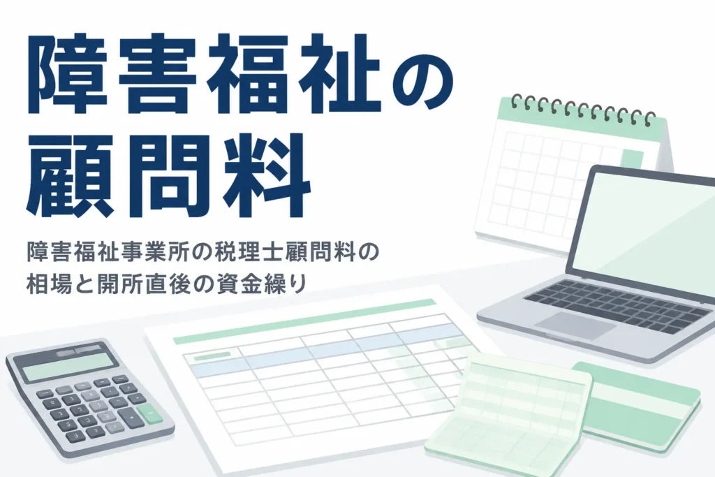 障害福祉事業所の税理士顧問料の相場と開所直後の資金繰りを解説する記事のアイキャッチ