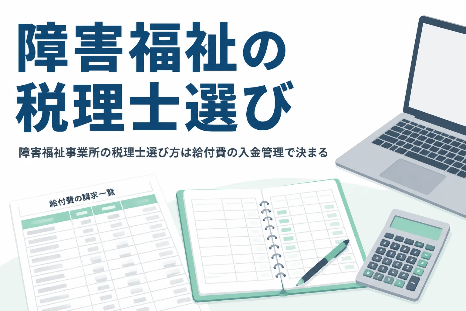 障害福祉事業所の税理士選び方を、給付費の入金管理の視点で解説する記事のアイキャッチ