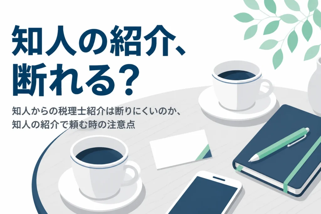 知人からの税理士紹介が断りにくい時の考え方と知人の紹介で頼む時の注意点を解説する記事のアイキャッチ