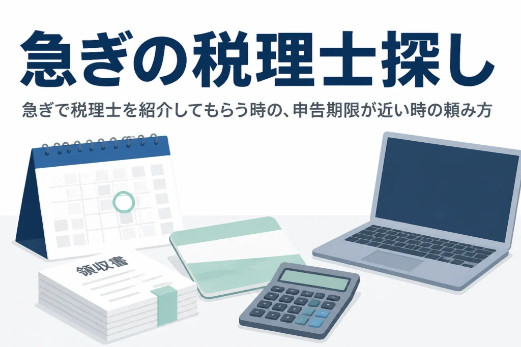 申告期限が近い時に急ぎで税理士を紹介してもらう頼み方を解説する記事のアイキャッチ
