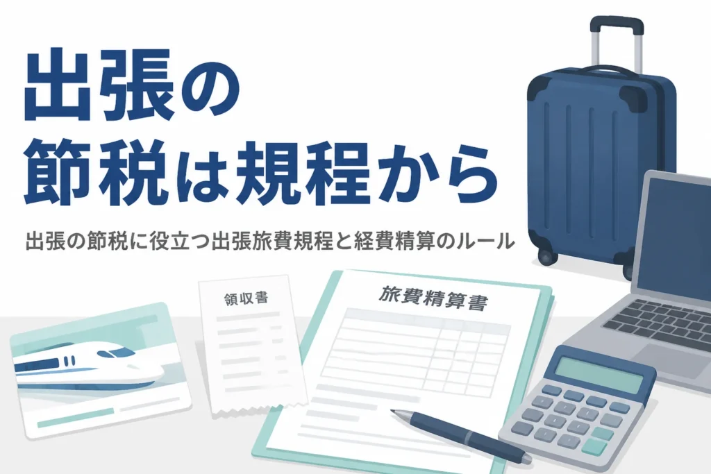 出張の節税と出張旅費規程の作り方を解説する記事のアイキャッチ