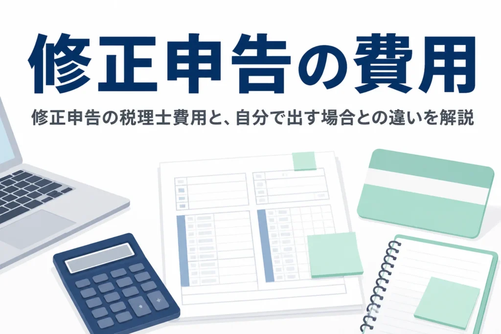 修正申告を税理士に頼む費用と自分で出す場合との違いを解説する記事のアイキャッチ