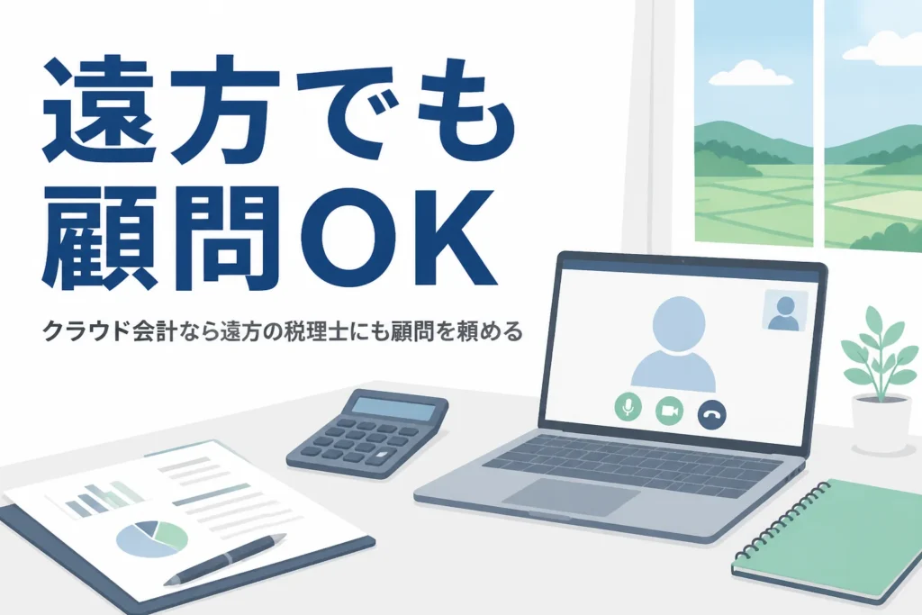 クラウド会計を使って遠方の税理士に顧問を頼む進め方を解説する記事のアイキャッチ