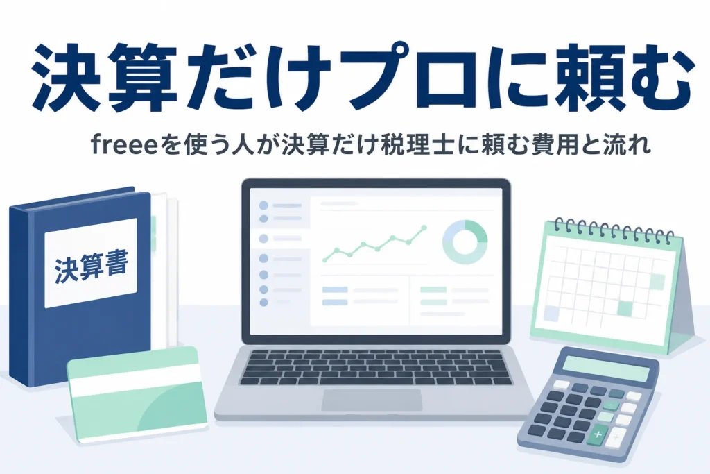 freeeを使う人が決算だけ税理士に頼む費用と流れを解説する記事のアイキャッチ