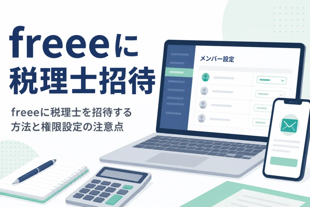 freeeに税理士を招待する方法と権限設定の注意点を解説する記事のアイキャッチ