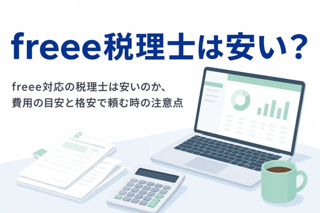 freee対応の税理士は安いのか、費用の目安と格安で頼む時の注意点を解説する記事のアイキャッチ