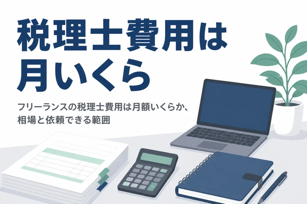 フリーランスが税理士に頼む時の月額費用の相場と、依頼できる範囲を解説する記事のアイキャッチ