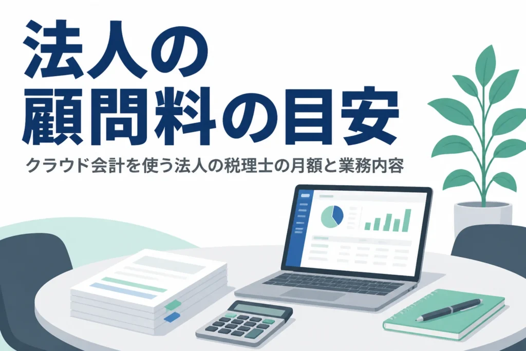 クラウド会計を使う法人の税理士の月額顧問料の目安を解説する記事のアイキャッチ