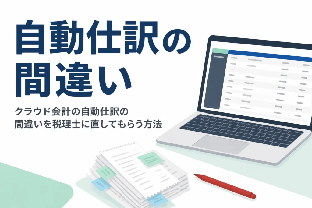 クラウド会計の自動仕訳の間違いを税理士に直してもらう方法を解説する記事のアイキャッチ