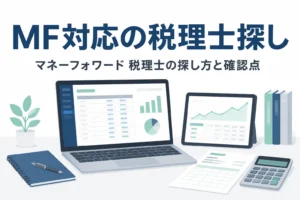 マネーフォワード対応の税理士の探し方と確認点を解説する記事のアイキャッチ