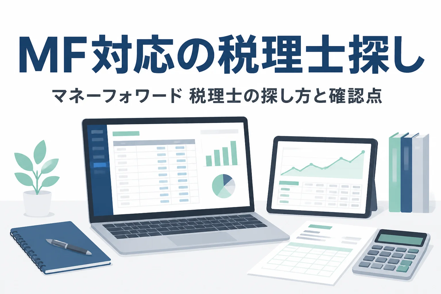 マネーフォワード対応の税理士の探し方と確認点を解説する記事のアイキャッチ