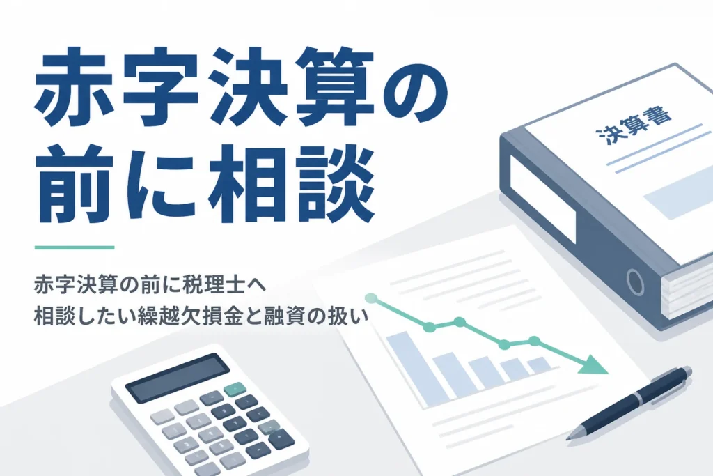 赤字決算の前に税理士へ相談すべきことを解説する記事のアイキャッチ